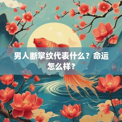 男人断掌纹代表什么？命运怎么样？