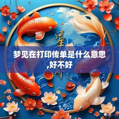 梦见在打印传单是什么意思,好不好