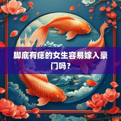 脚底有痣的女生容易嫁入豪门吗？
