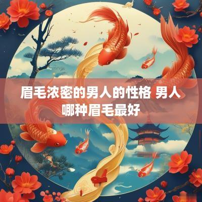 眉毛浓密的男人的性格 男人哪种眉毛最好
