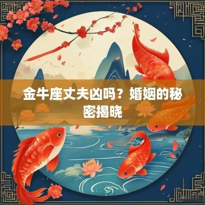 金牛座丈夫凶吗？婚姻的秘密揭晓
