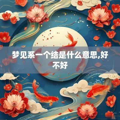 梦见系一个结是什么意思,好不好