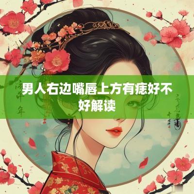 男人右边嘴唇上方有痣好不好解读