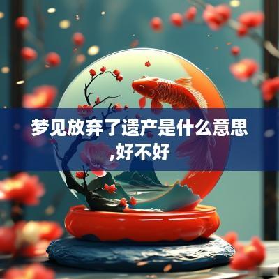 梦见放弃了遗产是什么意思,好不好