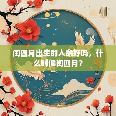 闰四月出生的人命好吗，什么时候闰四月？