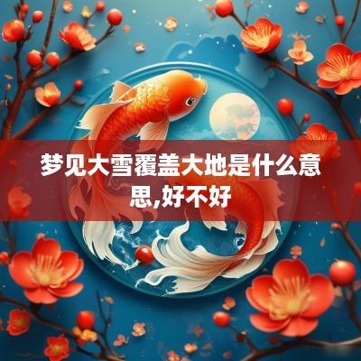 梦见大雪覆盖大地是什么意思,好不好