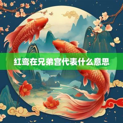 红鸾在兄弟宫代表什么意思