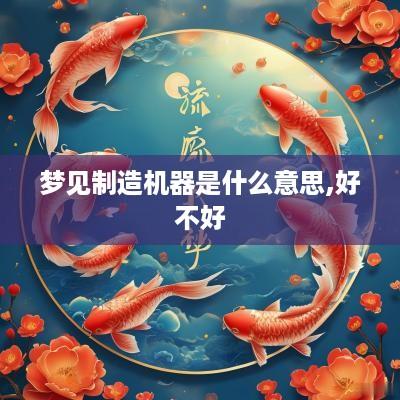 梦见制造机器是什么意思,好不好