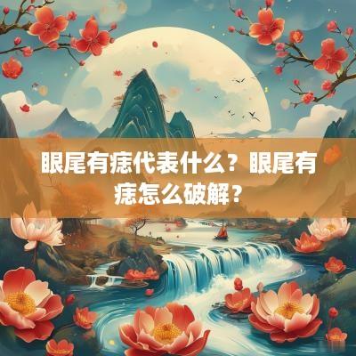眼尾有痣代表什么？眼尾有痣怎么破解？