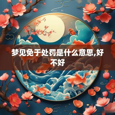 梦见免于处罚是什么意思,好不好
