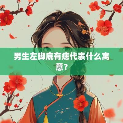 男生左脚底有痣代表什么寓意？