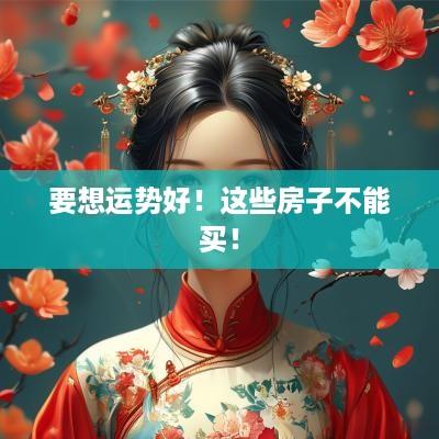 要想运势好！这些房子不能买！