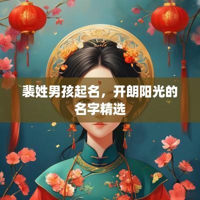 裴姓男孩起名，开朗阳光的名字精选