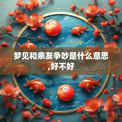 梦见和亲友争吵是什么意思,好不好