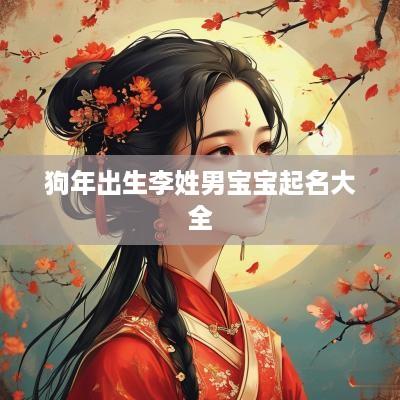 狗年出生李姓男宝宝起名大全