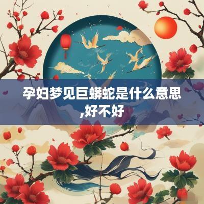 孕妇梦见巨蟒蛇是什么意思,好不好