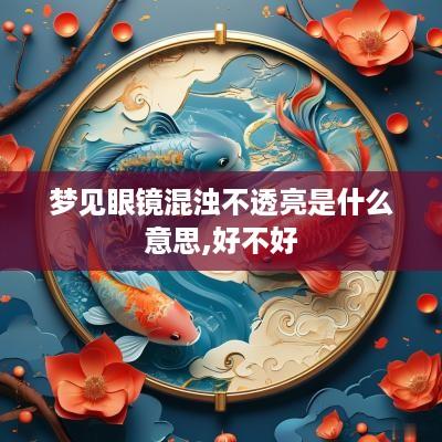 梦见眼镜混浊不透亮是什么意思,好不好