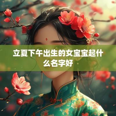 立夏下午出生的女宝宝起什么名字好