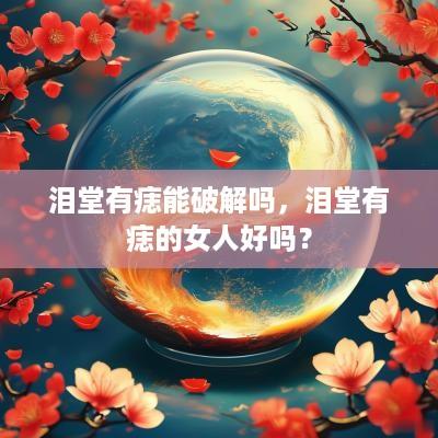 泪堂有痣能破解吗，泪堂有痣的女人好吗？