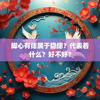脚心有痣属于隐痣？代表着什么？好不好？