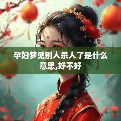 孕妇梦见别人杀人了是什么意思,好不好