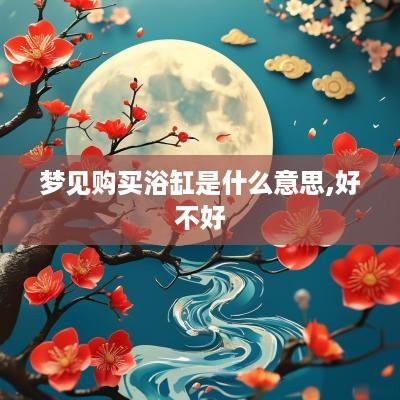 梦见购买浴缸是什么意思,好不好