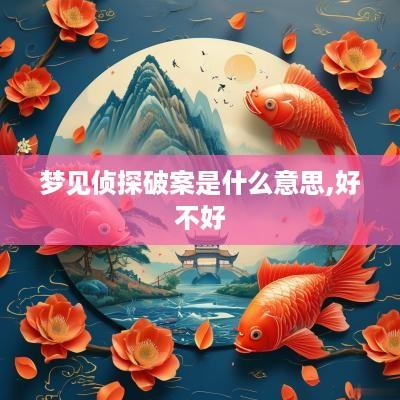 梦见侦探破案是什么意思,好不好