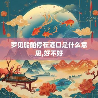 梦见船舶停在港口是什么意思,好不好