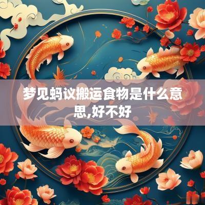 梦见蚂议搬运食物是什么意思,好不好