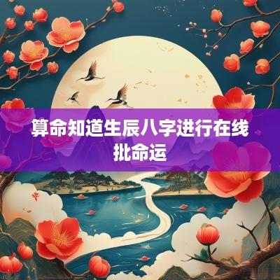 算命知道生辰八字进行在线批命运