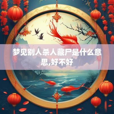 梦见别人杀人藏尸是什么意思,好不好