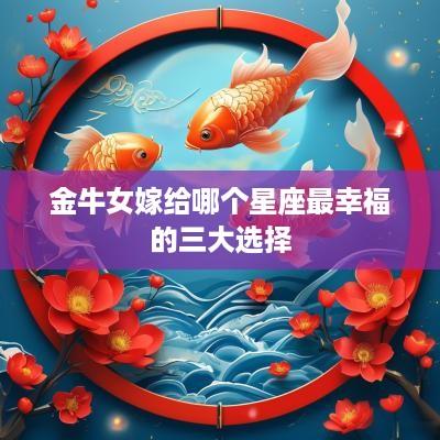 金牛女嫁给哪个星座最幸福的三大选择