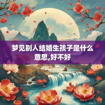 梦见别人结婚生孩子是什么意思,好不好