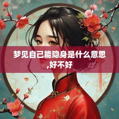 梦见自己能隐身是什么意思,好不好