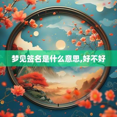梦见签名是什么意思,好不好