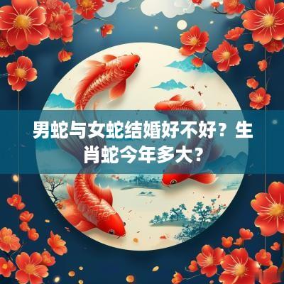 男蛇与女蛇结婚好不好？生肖蛇今年多大？
