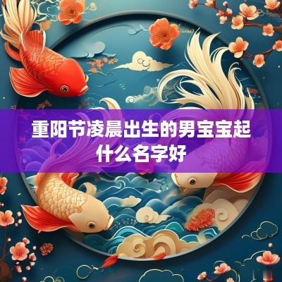 重阳节凌晨出生的男宝宝起什么名字好