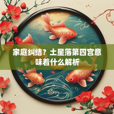 家庭纠结？土星落第四宫意味着什么解析