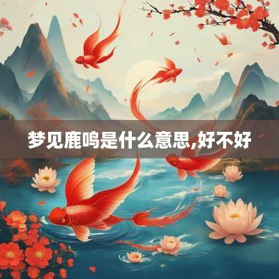 梦见鹿鸣是什么意思,好不好