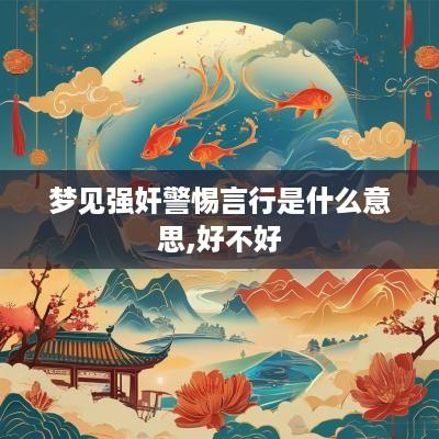 梦见强奸警惕言行是什么意思,好不好