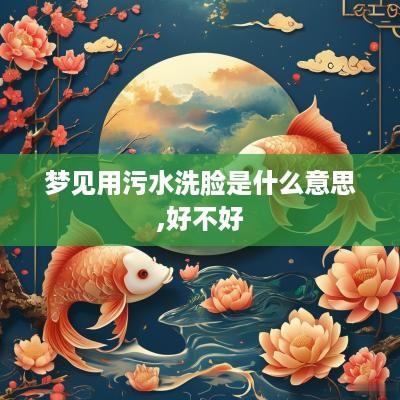梦见用污水洗脸是什么意思,好不好