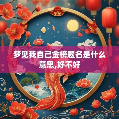 梦见我自己金榜题名是什么意思,好不好