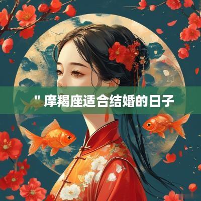 ＂摩羯座适合结婚的日子
