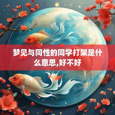 梦见与同性的同学打架是什么意思,好不好