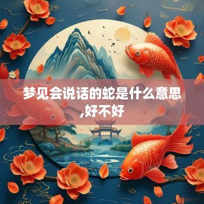 梦见会说话的蛇是什么意思,好不好