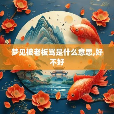 梦见被老板骂是什么意思,好不好