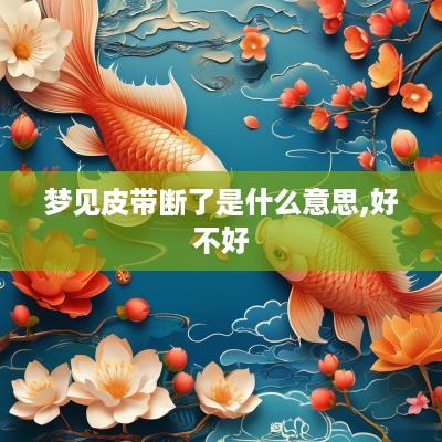 梦见皮带断了是什么意思,好不好