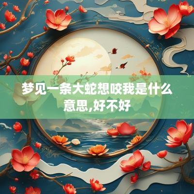 梦见一条大蛇想咬我是什么意思,好不好