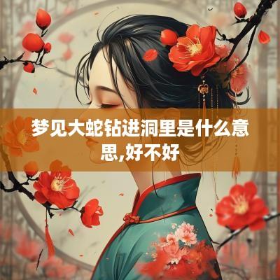 梦见大蛇钻进洞里是什么意思,好不好