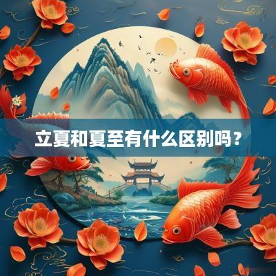 立夏和夏至有什么区别吗？